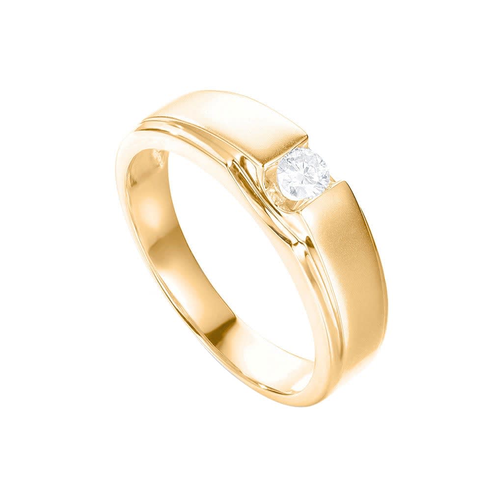 Partial Bezel Set Mens Wedder