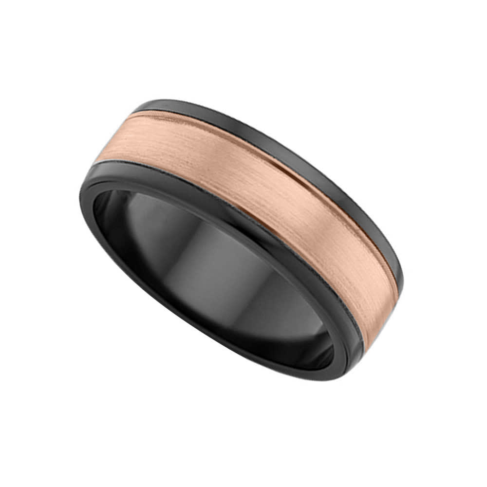 Two tone Zirconium Mens ring ZRJ4455