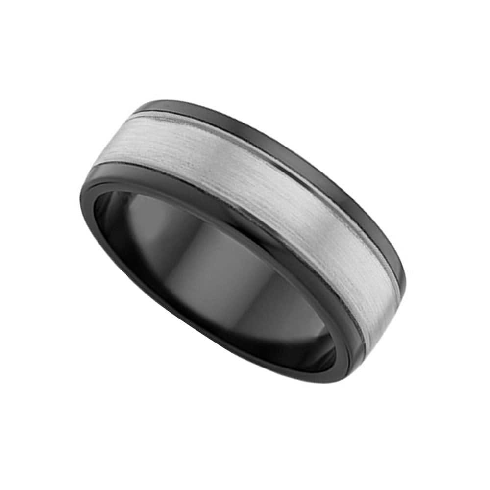 Two tone Zirconium Mens ring ZRJ4455