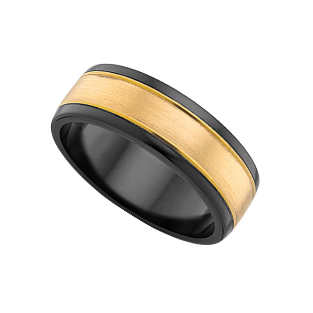 Two tone Zirconium Mens ring ZRJ4455