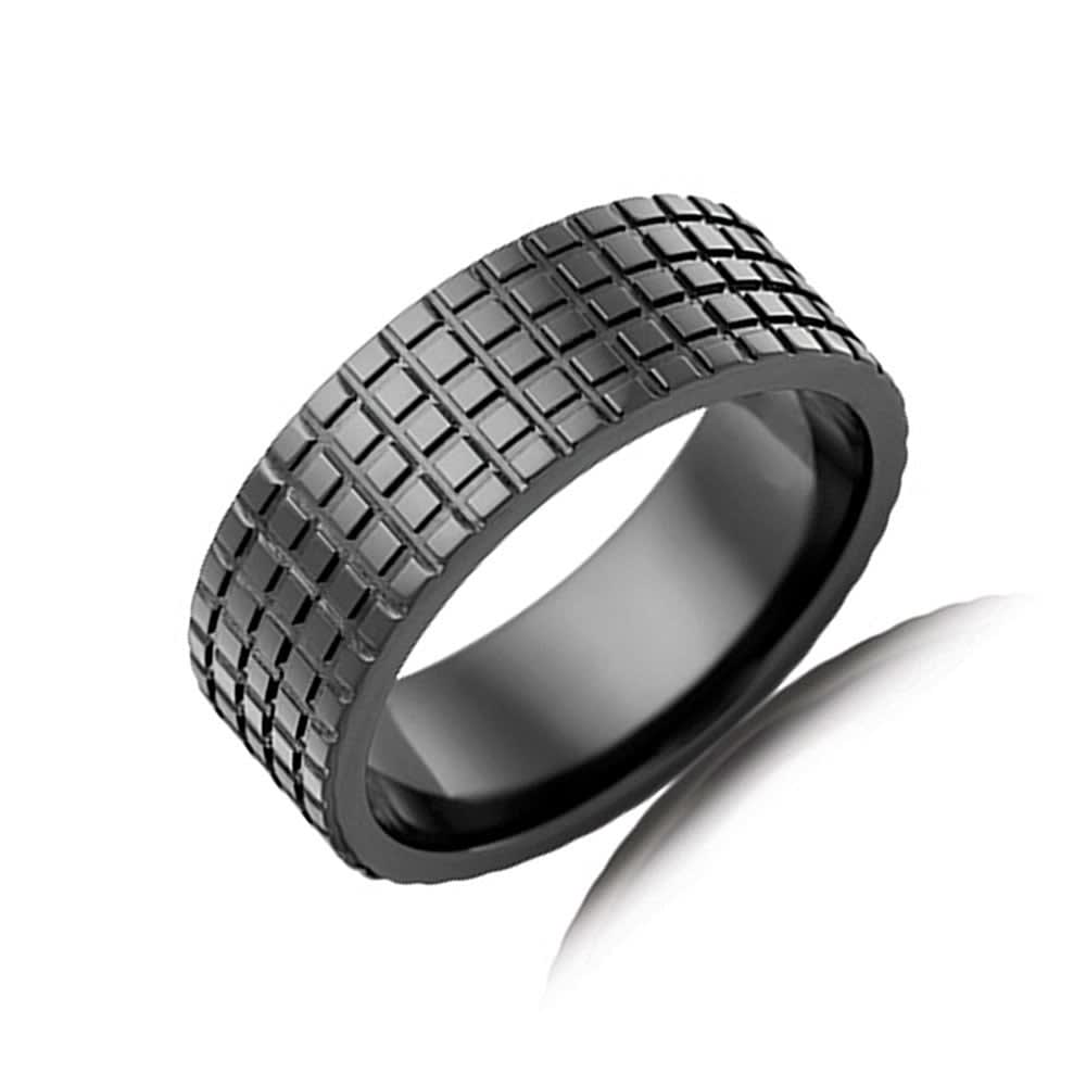 Square pattern Zirconium Ring