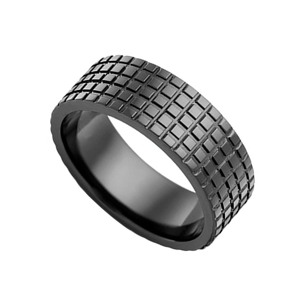 Square pattern Zirconium Ring