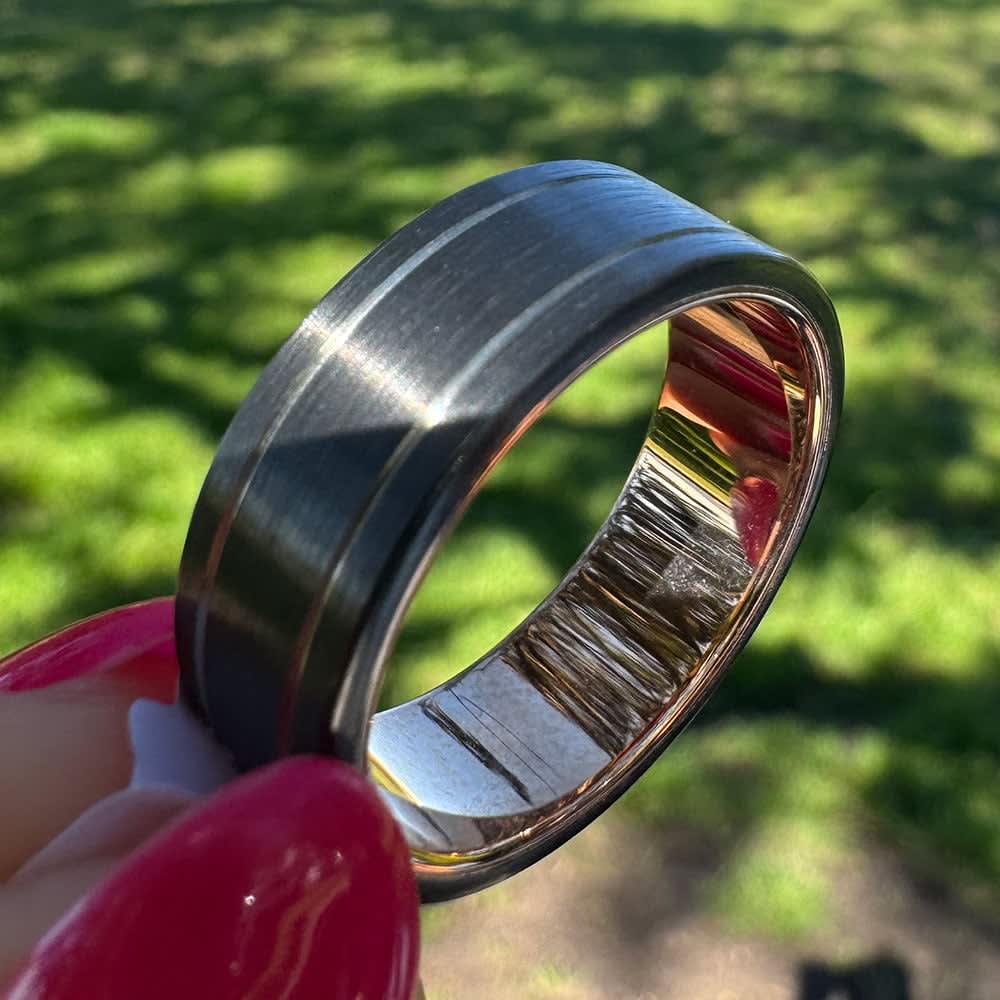 Two tone Zirconium mens ring ZR4415