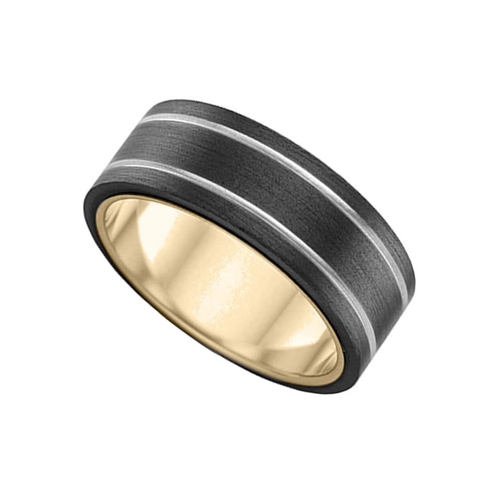 Two tone Zirconium mens ring ZR4415