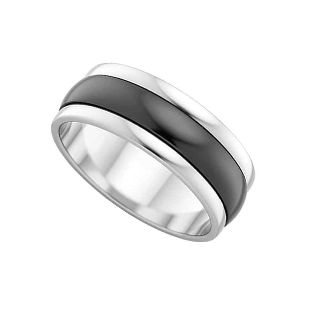 Two tone Mens Zirconium ring ZRJ4410
