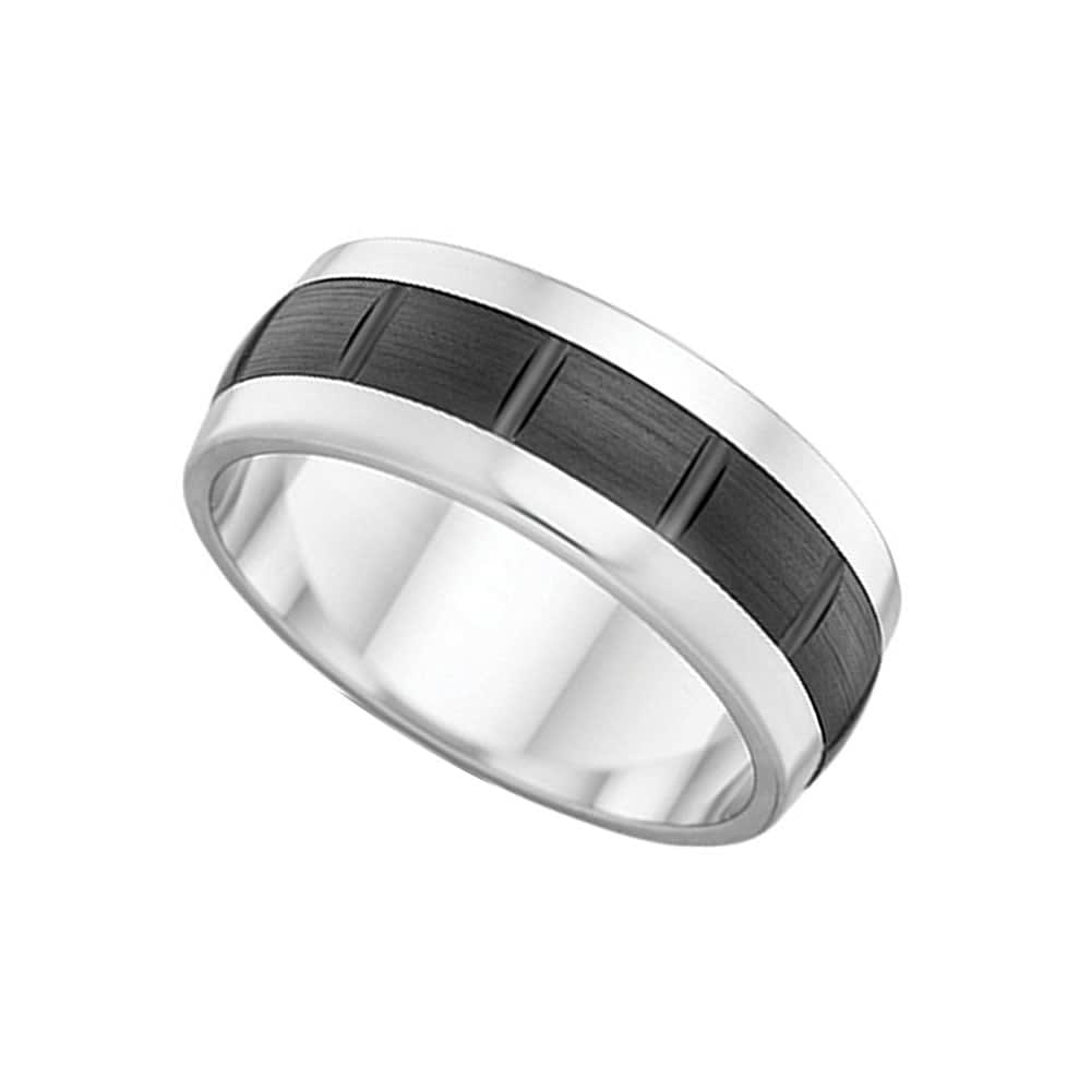Two tone Mens Zirconium ring ZRJ4412