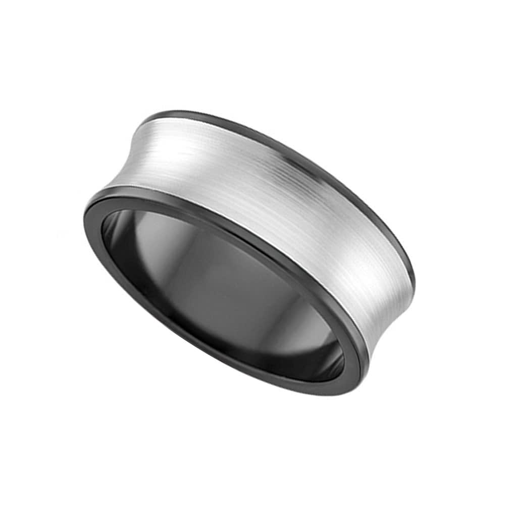 Two tone Zirconium mens ring ZRJ4413