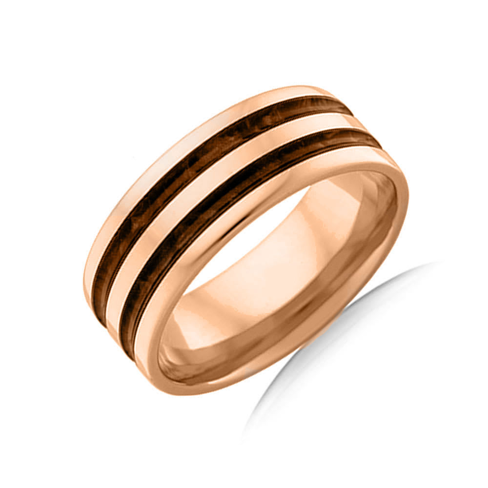 Black enamel Mens wedding ring j4357