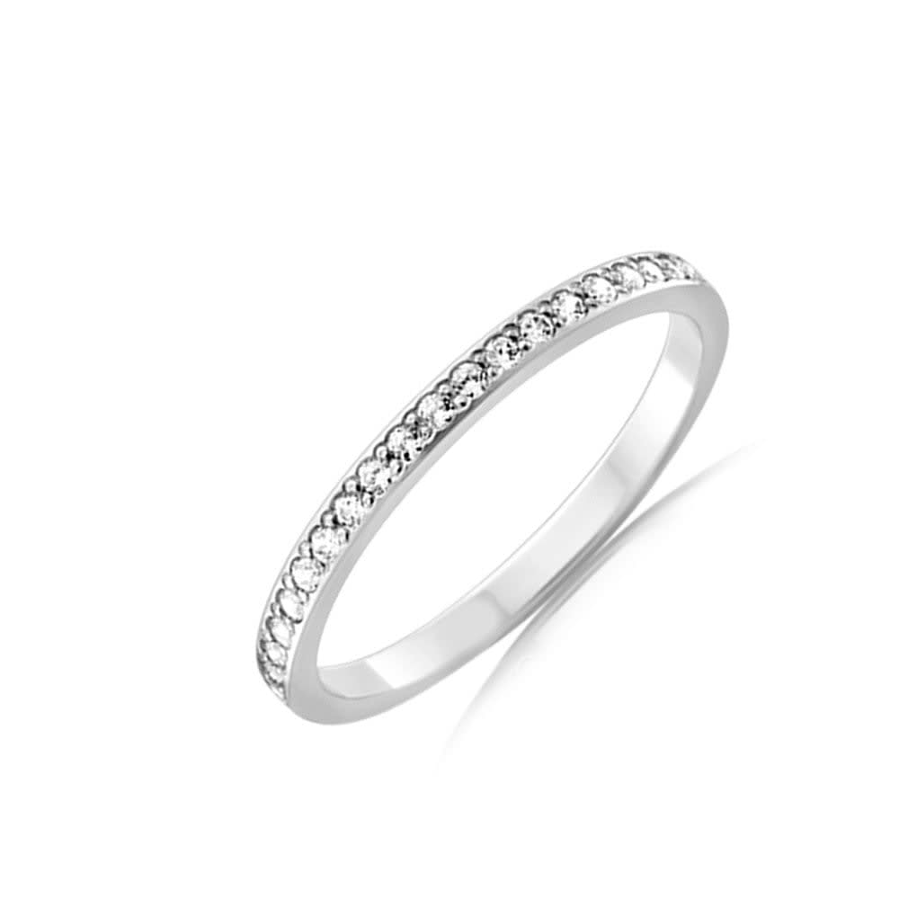 Pave set womens wedding ring F3480