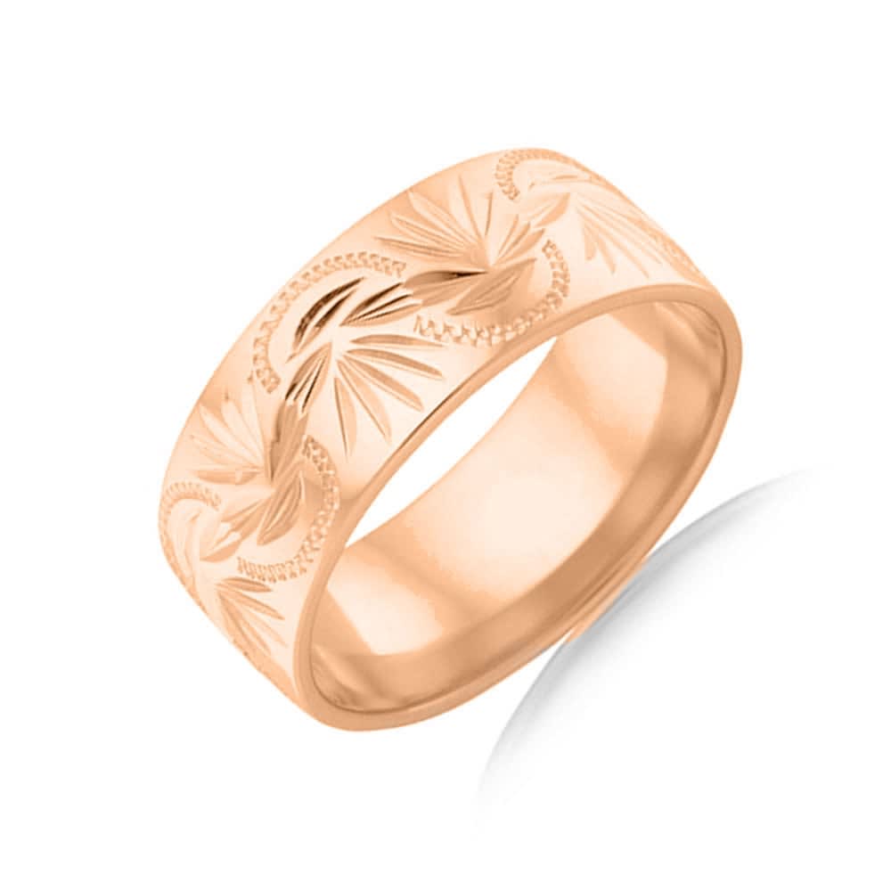 Carved Mens Wedding Ring C1602