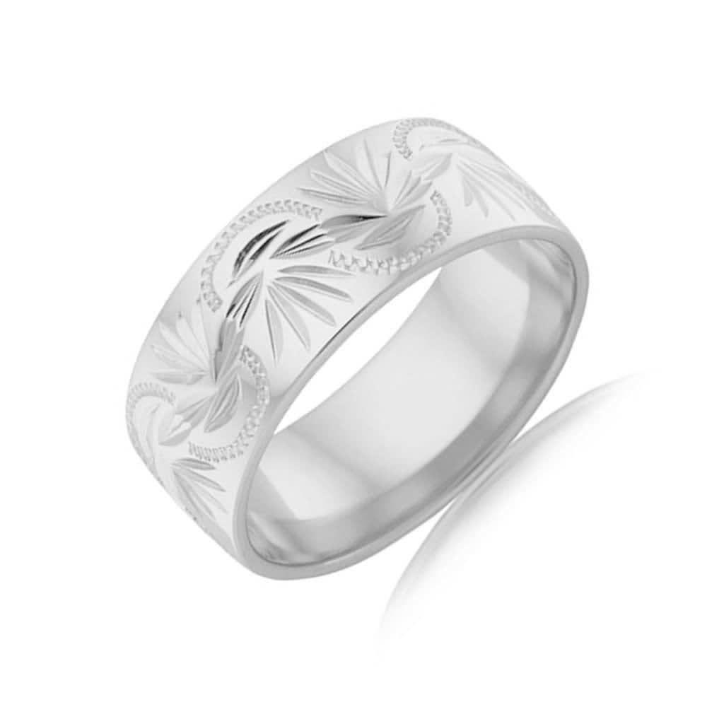Carved Mens Wedding Ring C1602