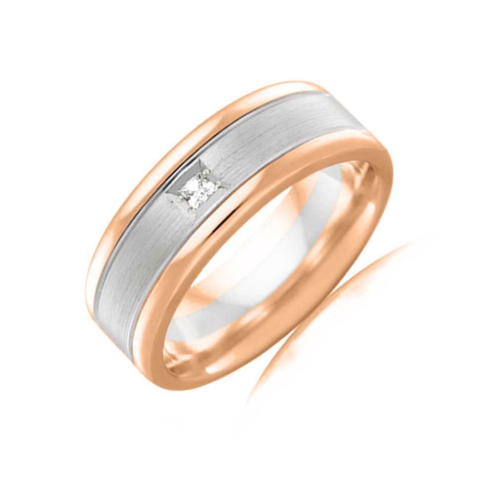 Drop set Mens wedding ring 2T3319