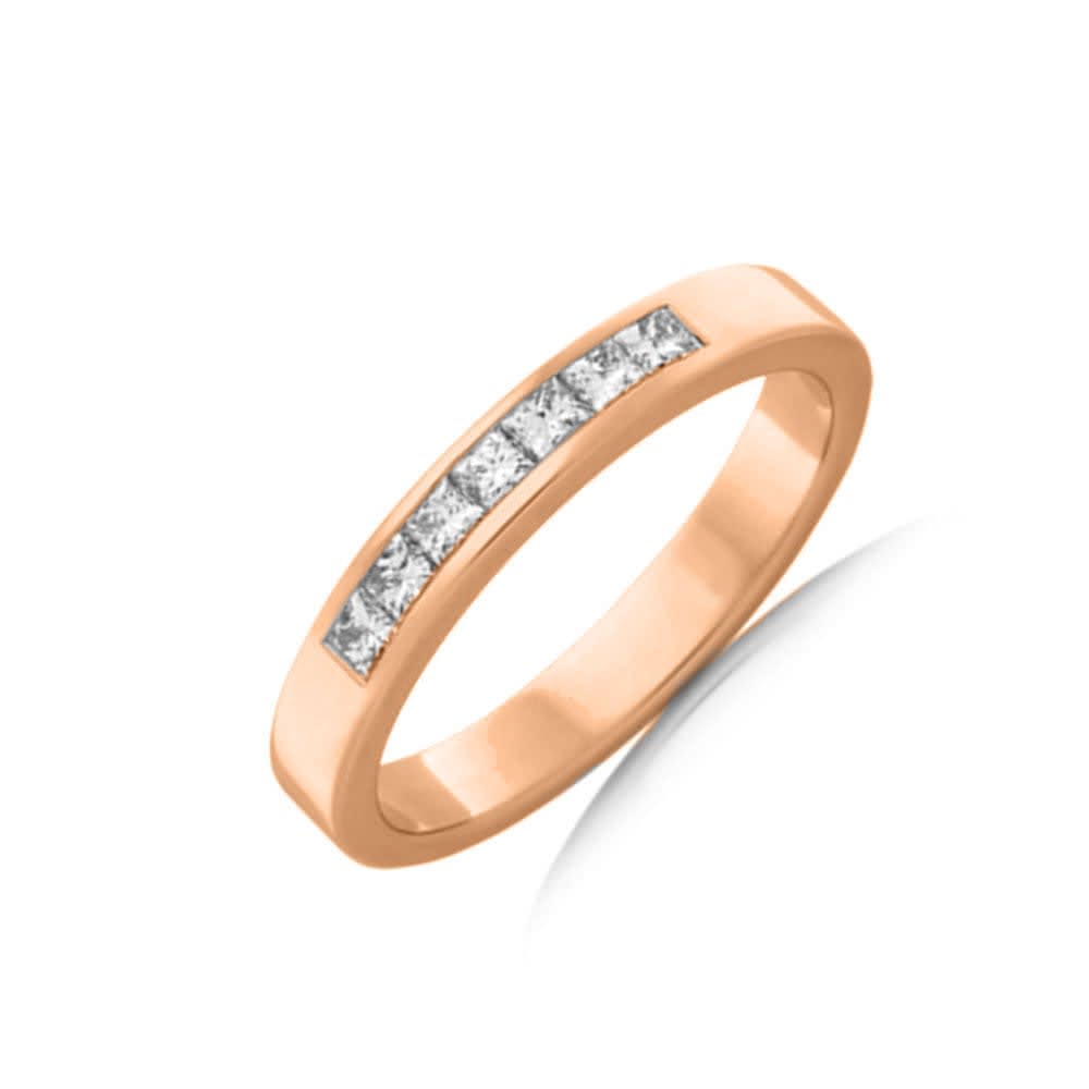 Princess cut channel set ring F3141