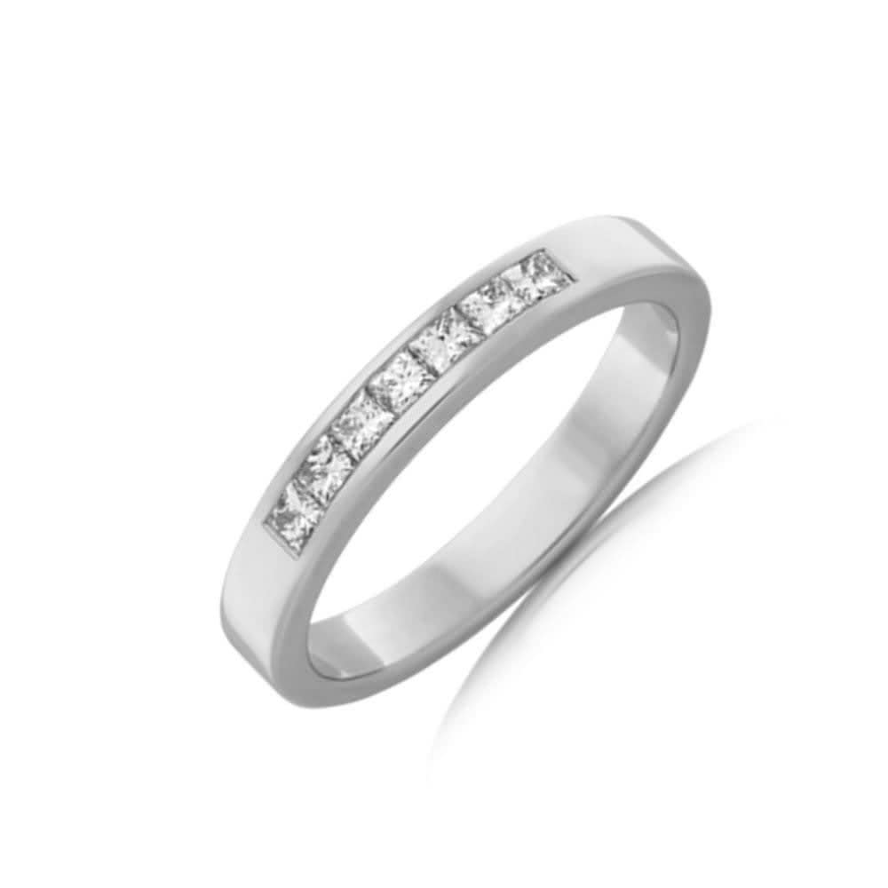 Princess cut channel set ring F3141