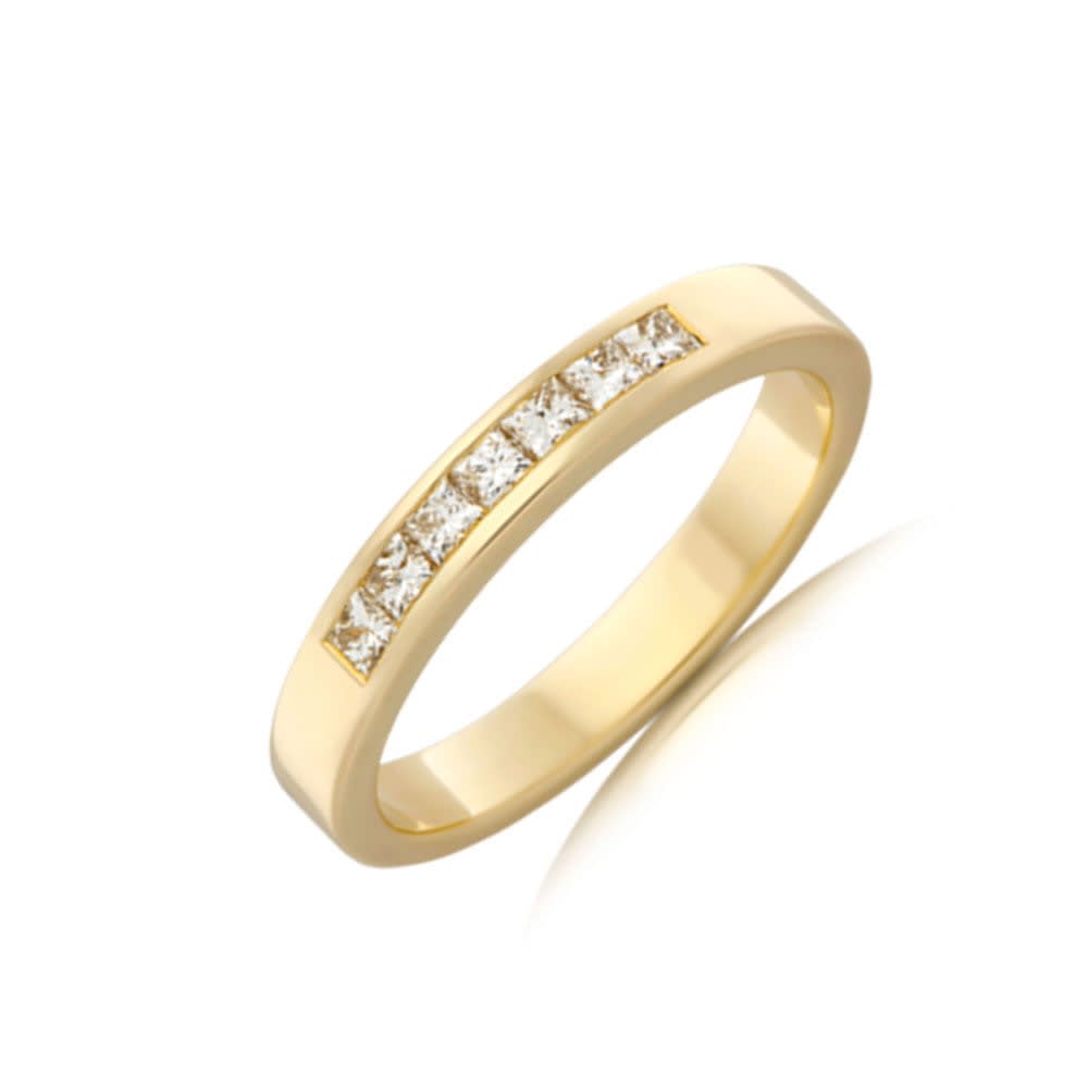 Princess cut channel set ring F3141