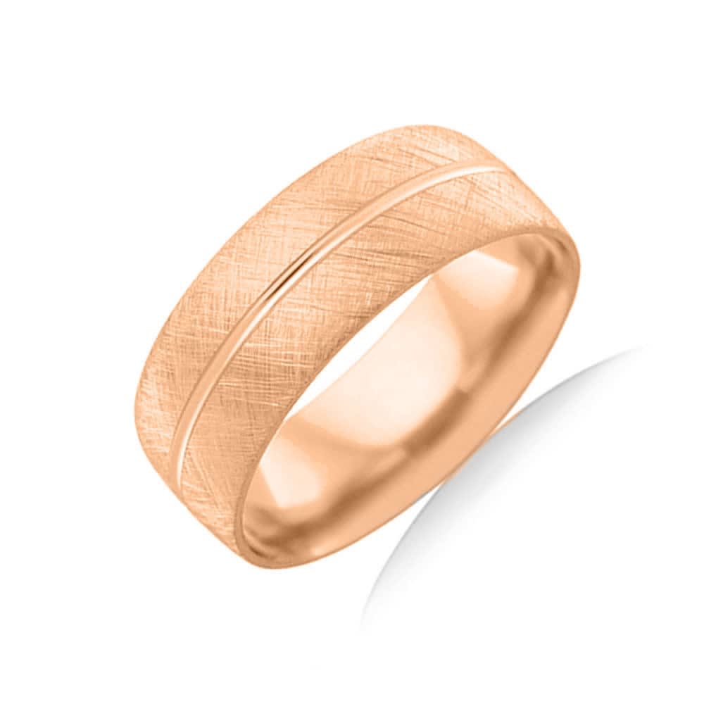Centre grooved mens ring B2624