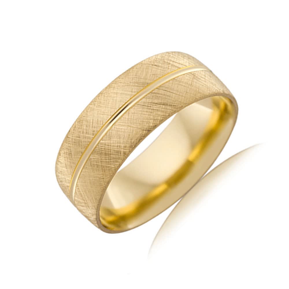 Centre grooved mens ring B2624