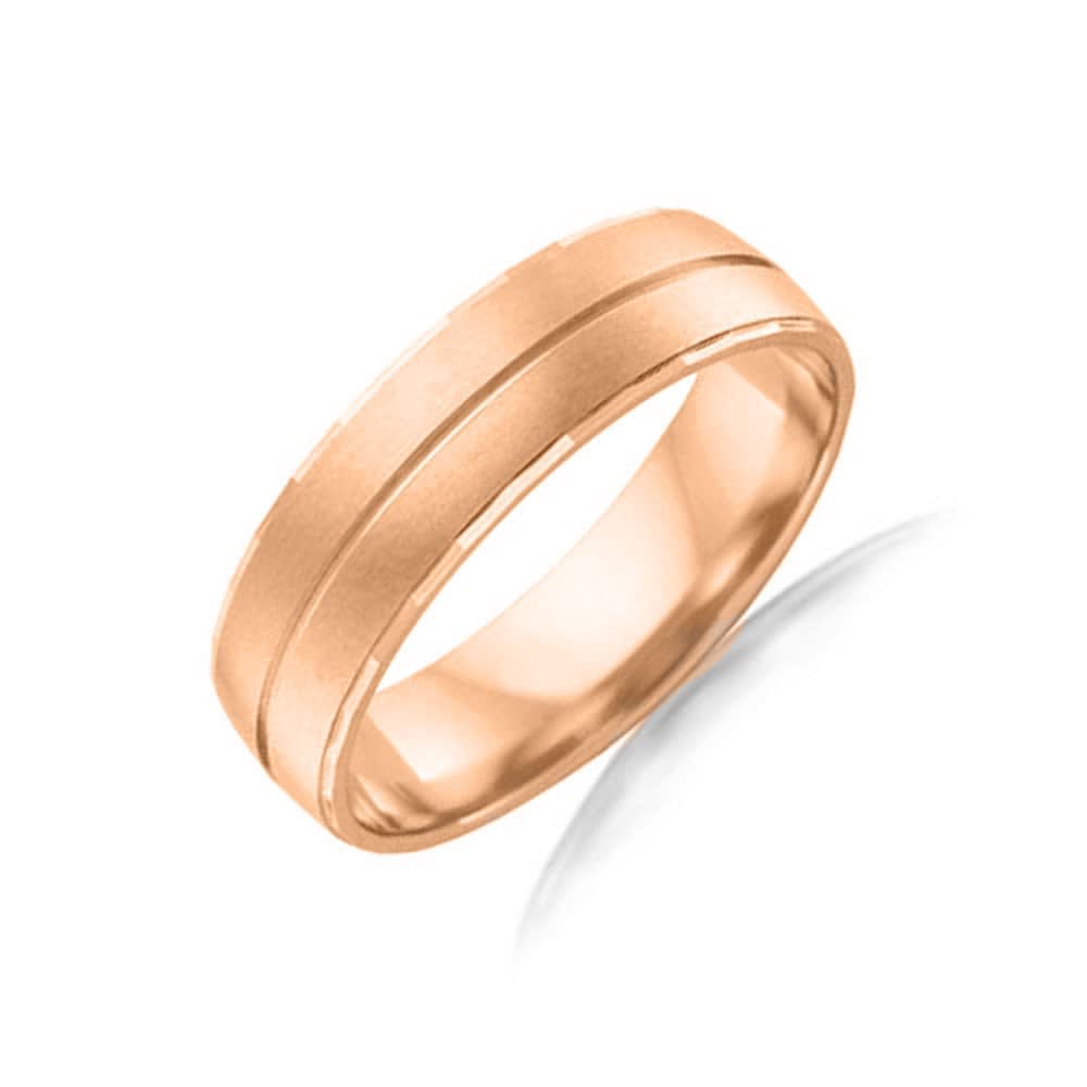 Centre Grooved Mens wedding ring B3871
