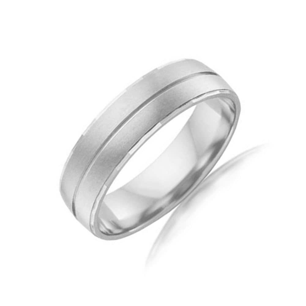 Centre Grooved Mens wedding ring B3871