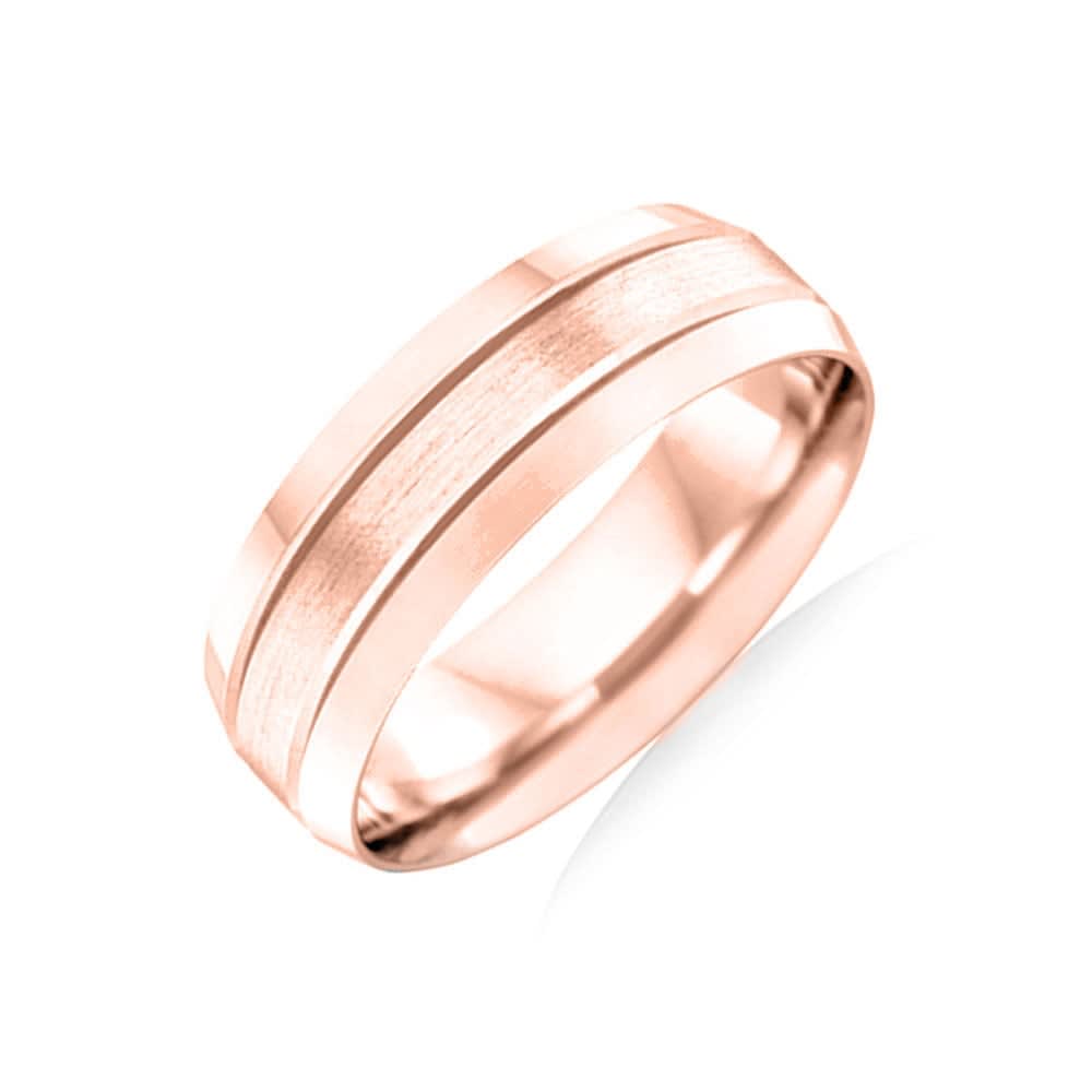 Dual Grooved Mens Wedding Band F2943