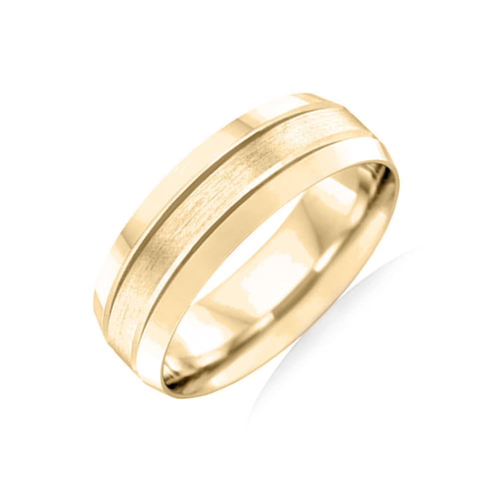 Dual Grooved Mens Wedding Band F2943
