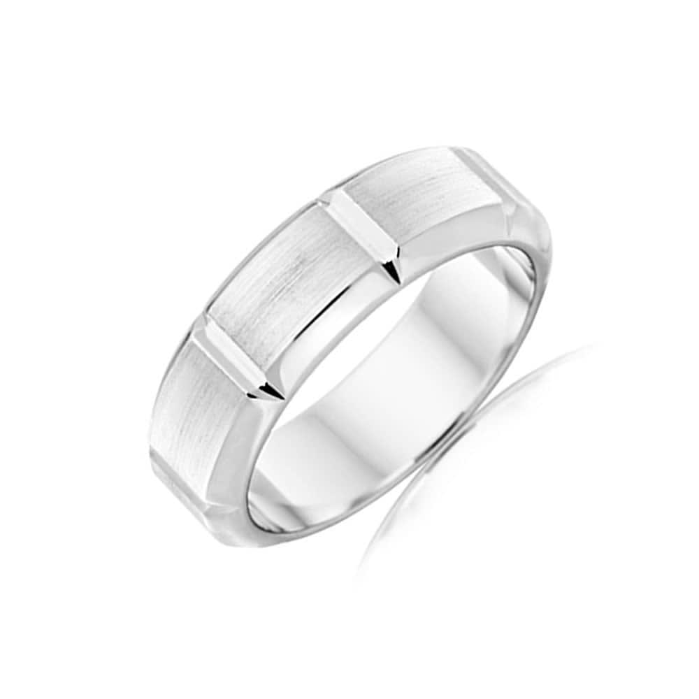 Bevelled Mens Wedding ring F3358