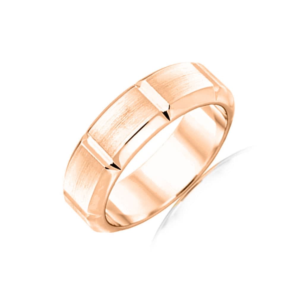 Bevelled Mens Wedding ring F3358