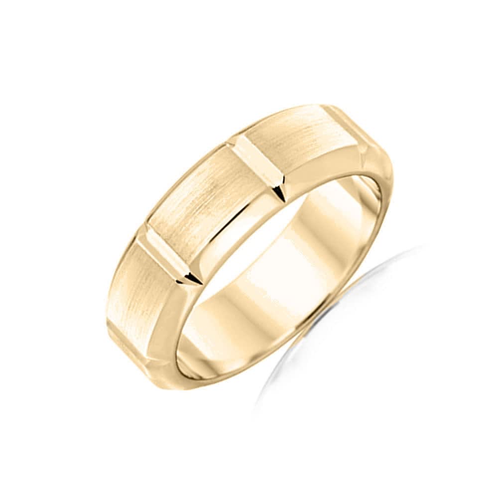 Bevelled Mens Wedding ring F3358