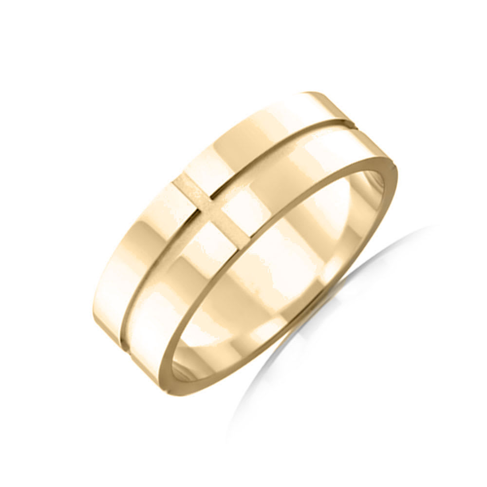 Grooved Mens Wedding Ring F3595