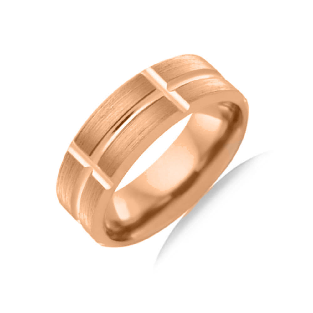Grooved mens wedding F3924