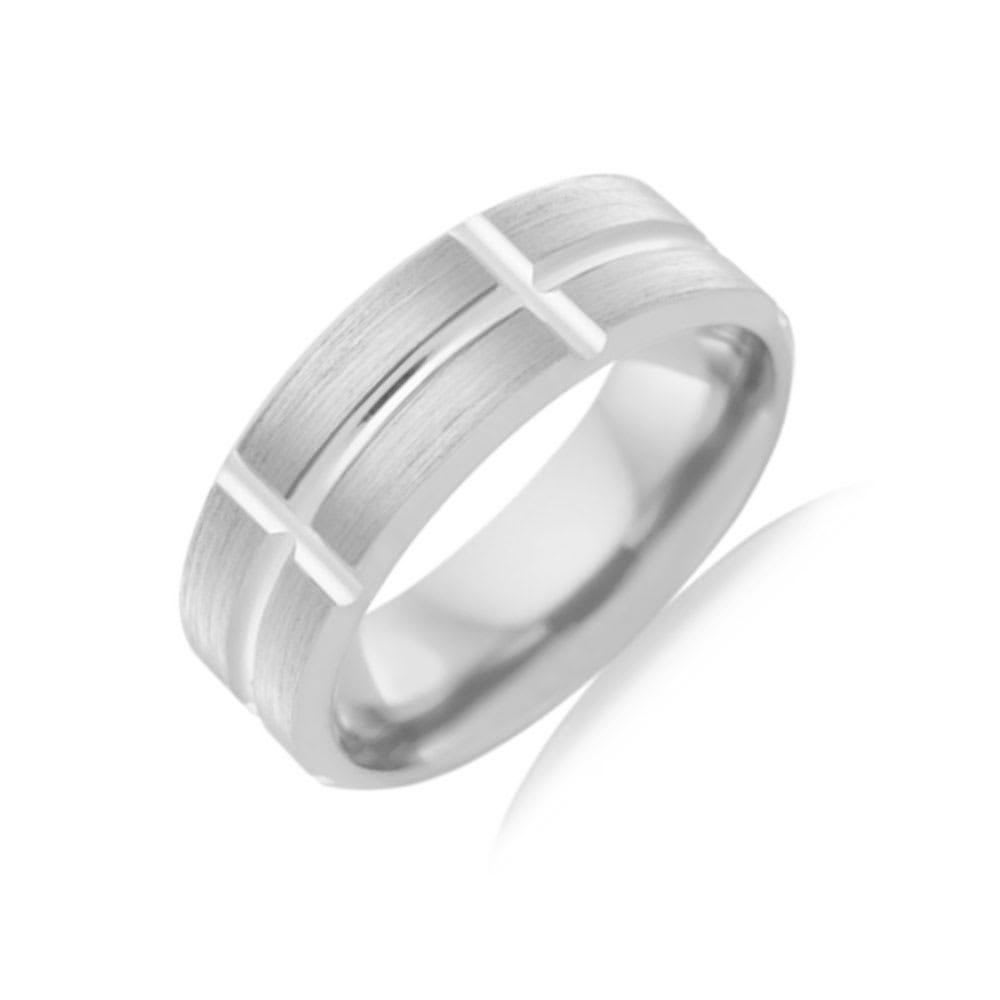 Grooved mens wedding F3924