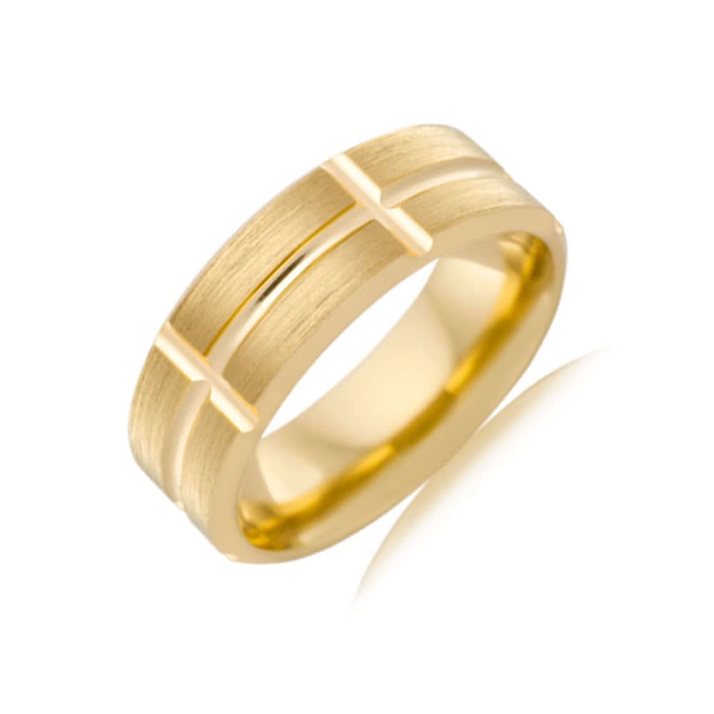 Grooved mens wedding F3924