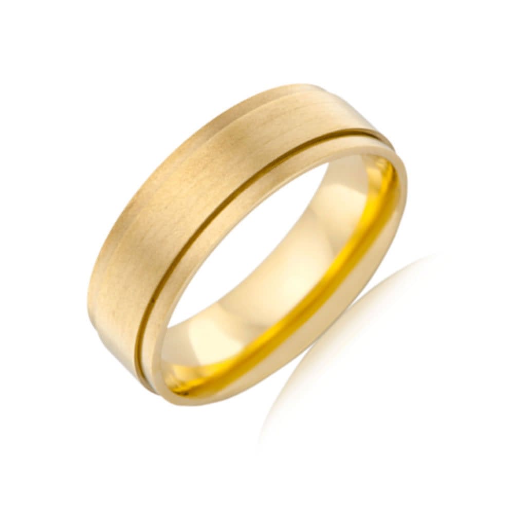 Brushed finish mens ring J1298