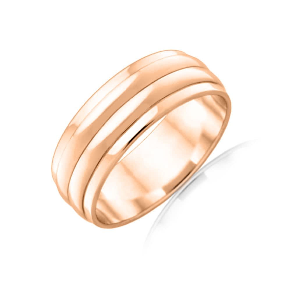 Grooved Mens Wedding band J2118
