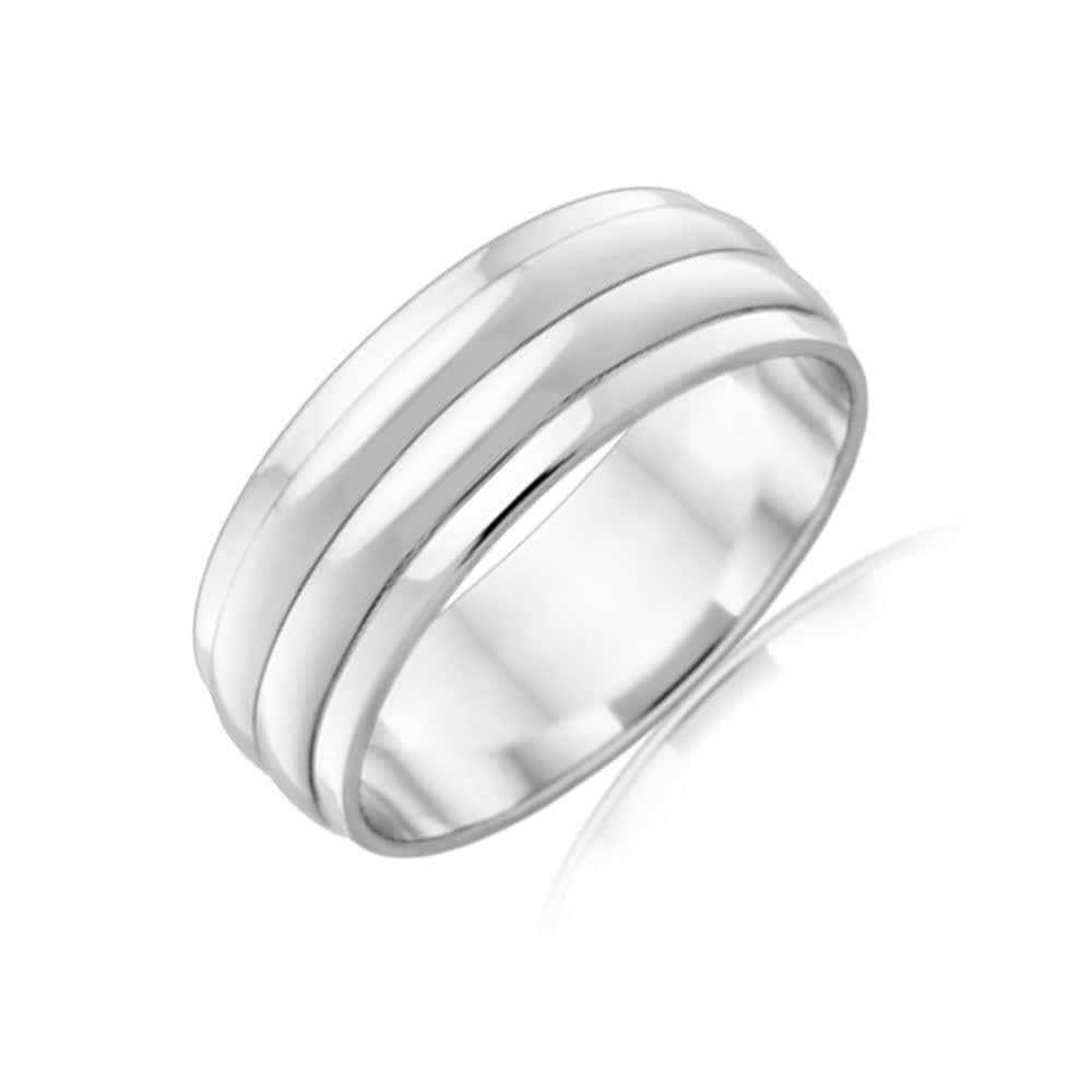 Grooved Mens Wedding band J2118