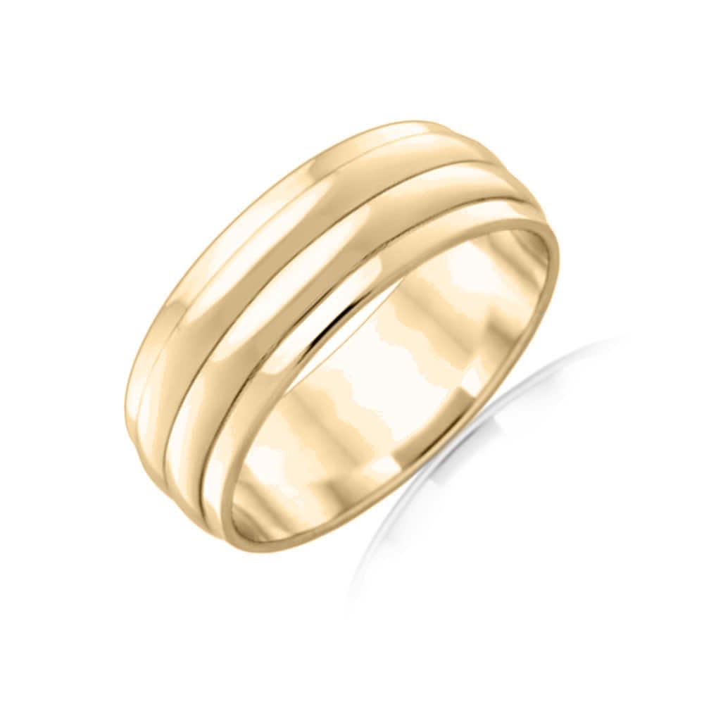 Grooved Mens Wedding band J2118
