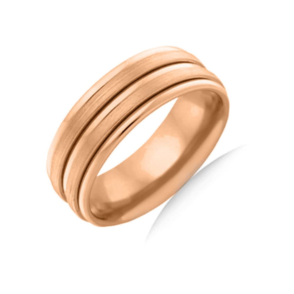 Double Grooved Mens ring J2700
