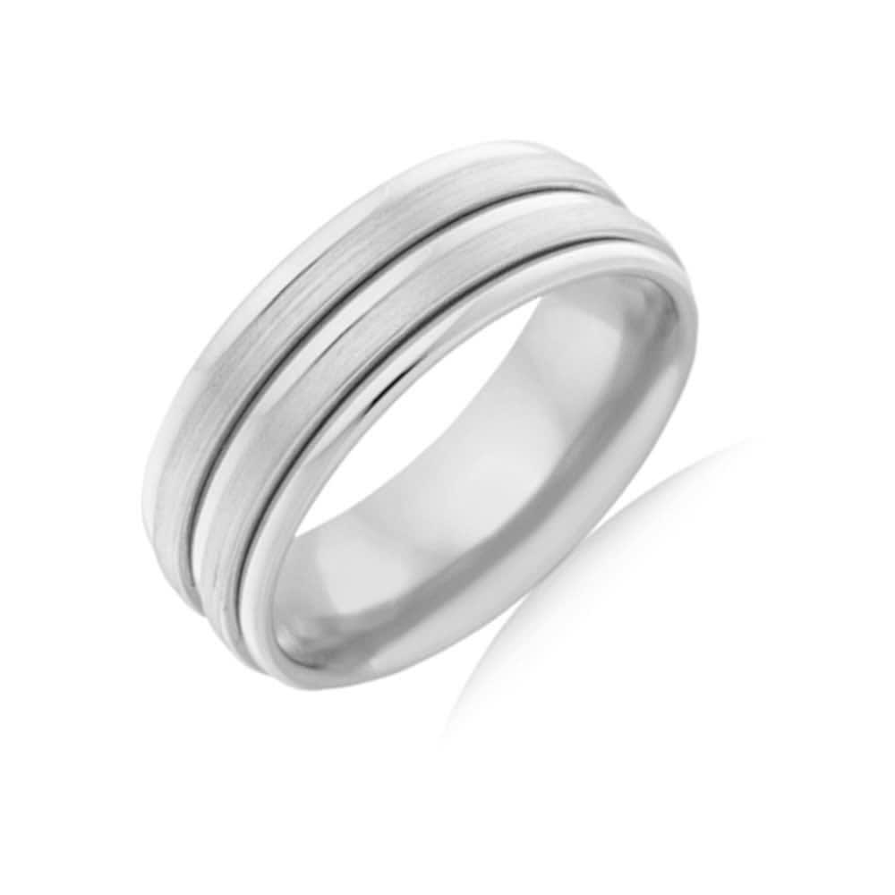 Double Grooved Mens ring J2700