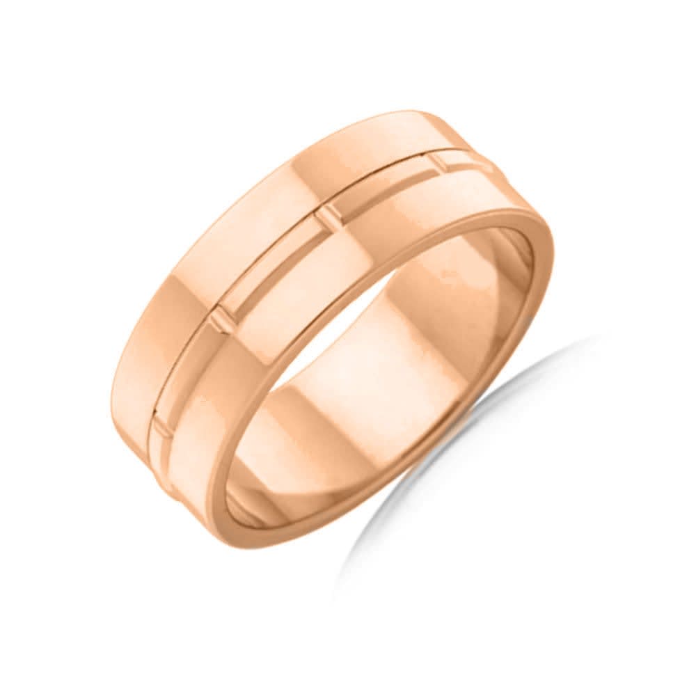 Centre Grooved Mens Ring J3449