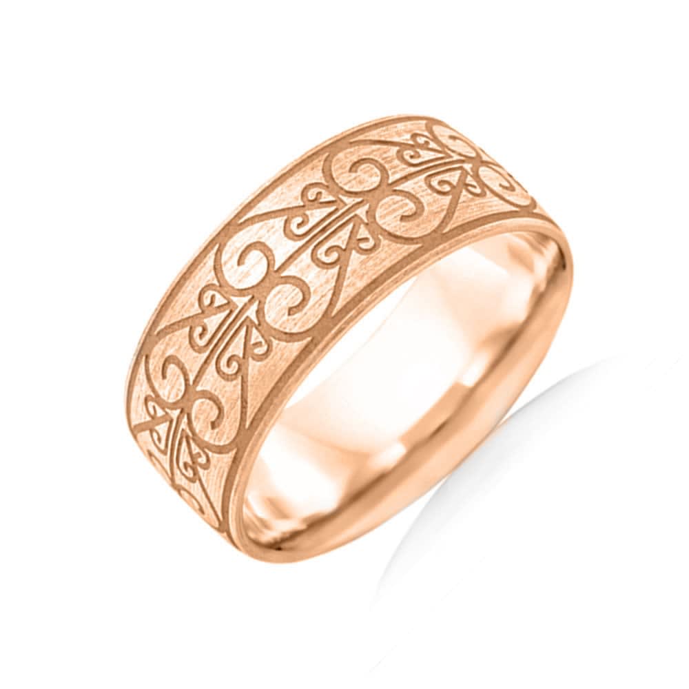 Carved Mens Wedding ring B3994