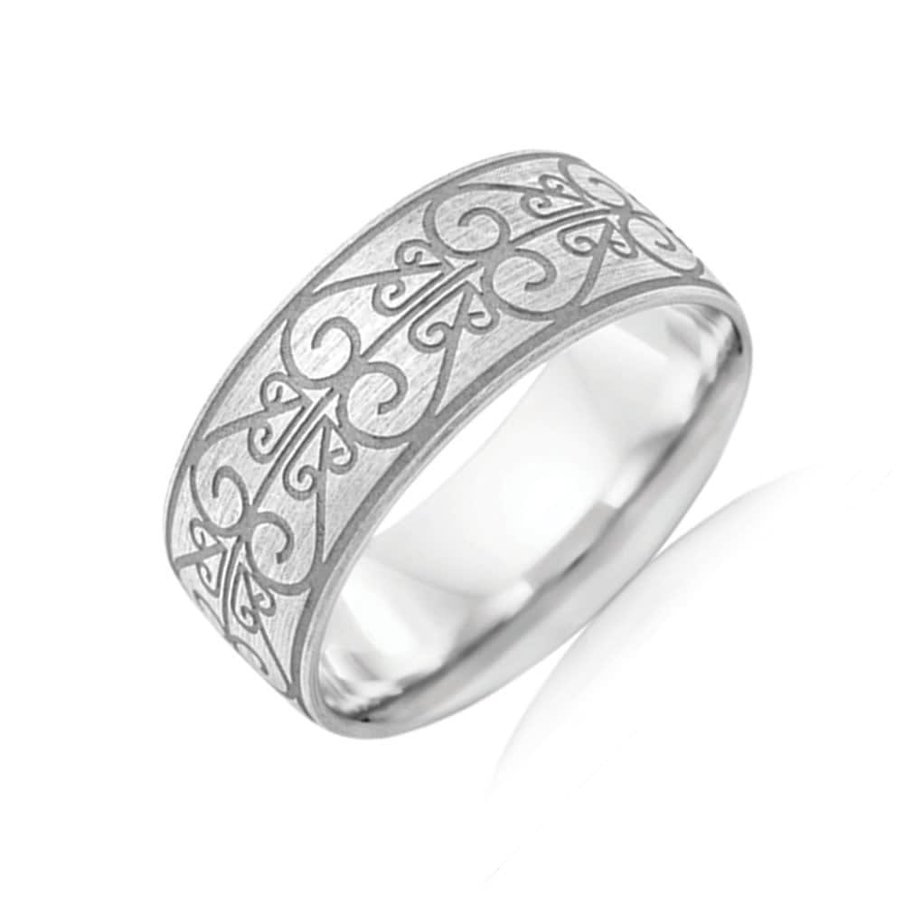 Carved Mens Wedding ring B3994