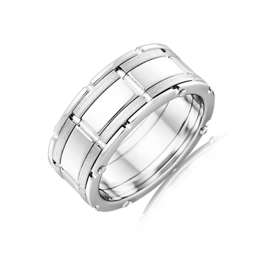 Patterned Mens Wedding Band J3940