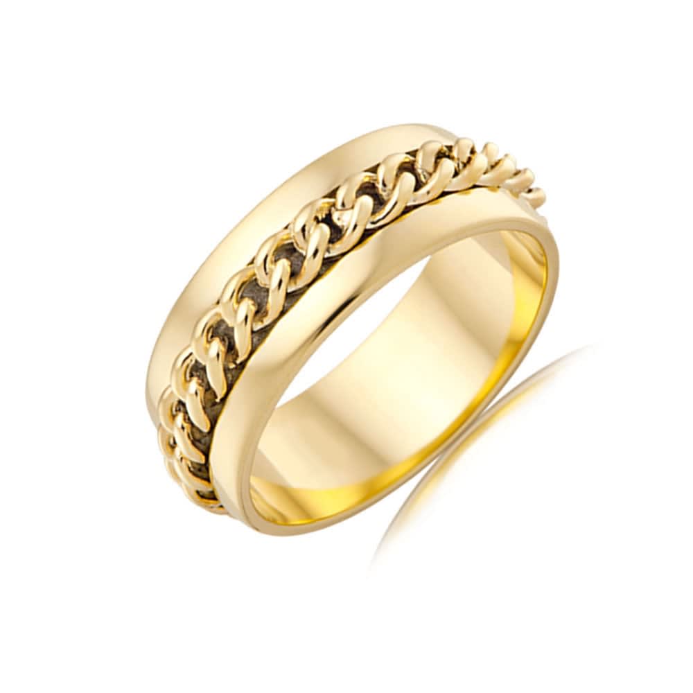 Centre Patterned Mens Ring J4035