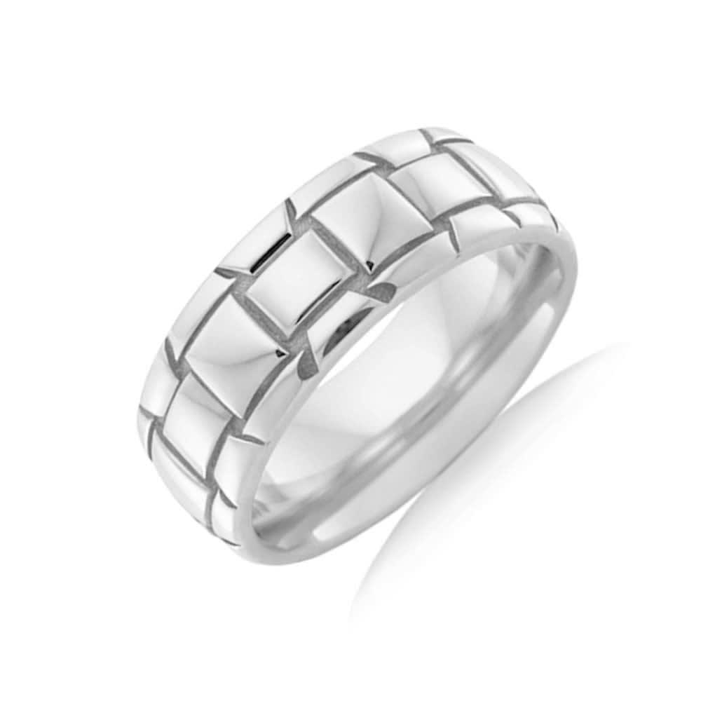 Carved Mens Wedding Ring J4055