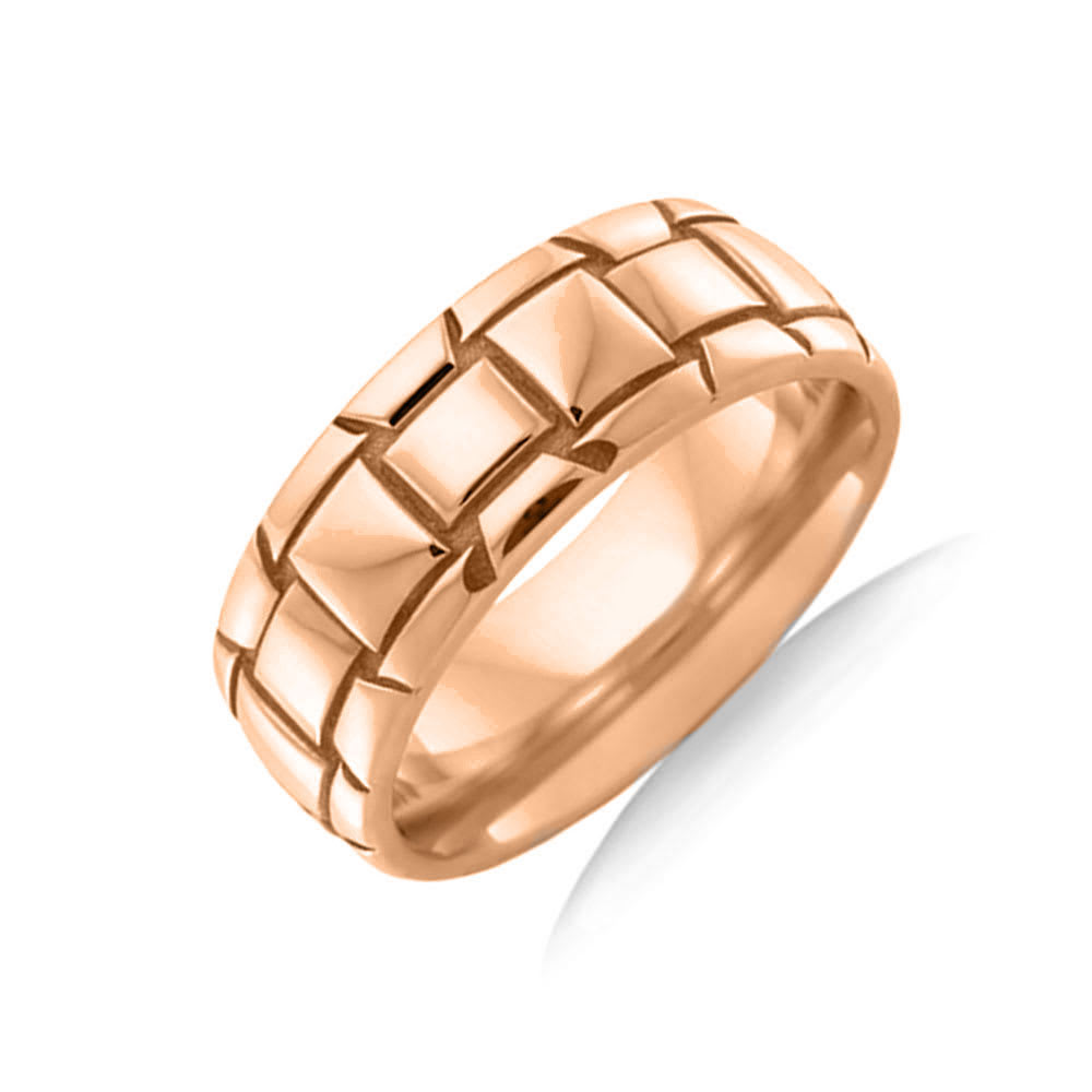 Carved Mens Wedding Ring J4055