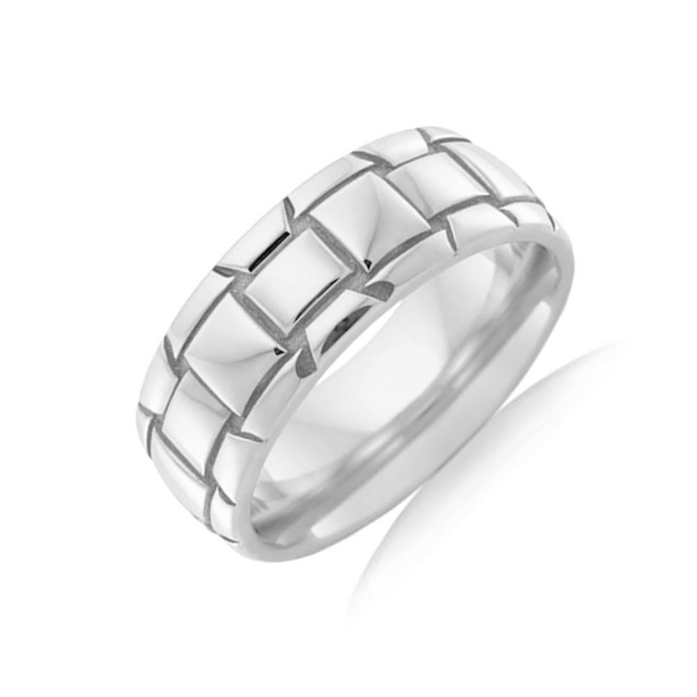 Carved Mens Wedding Ring J4055
