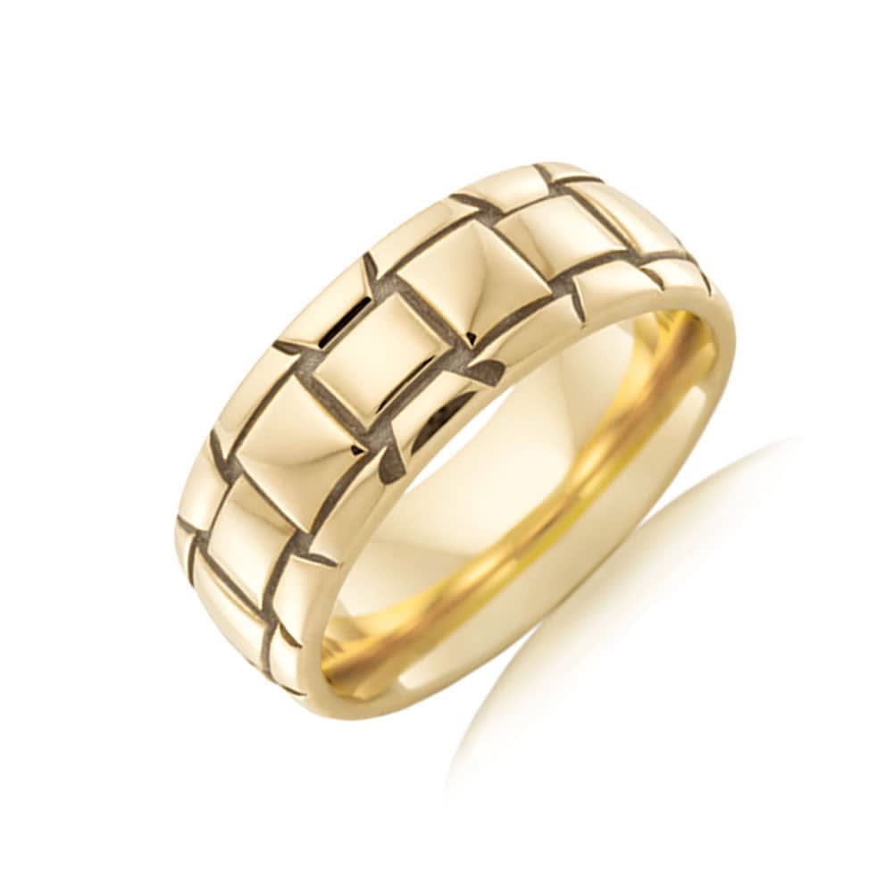 Carved Mens Wedding Ring J4055