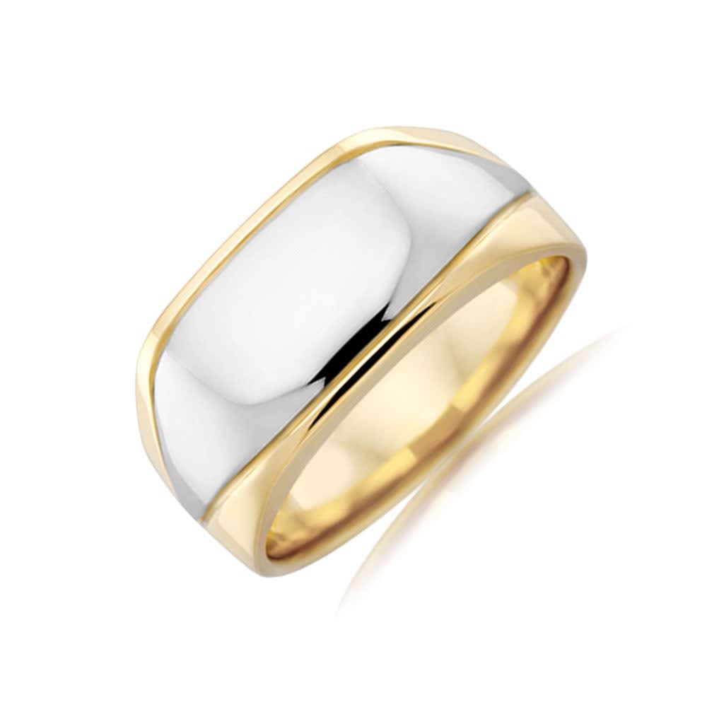 Two Tone Mens Signet Ring