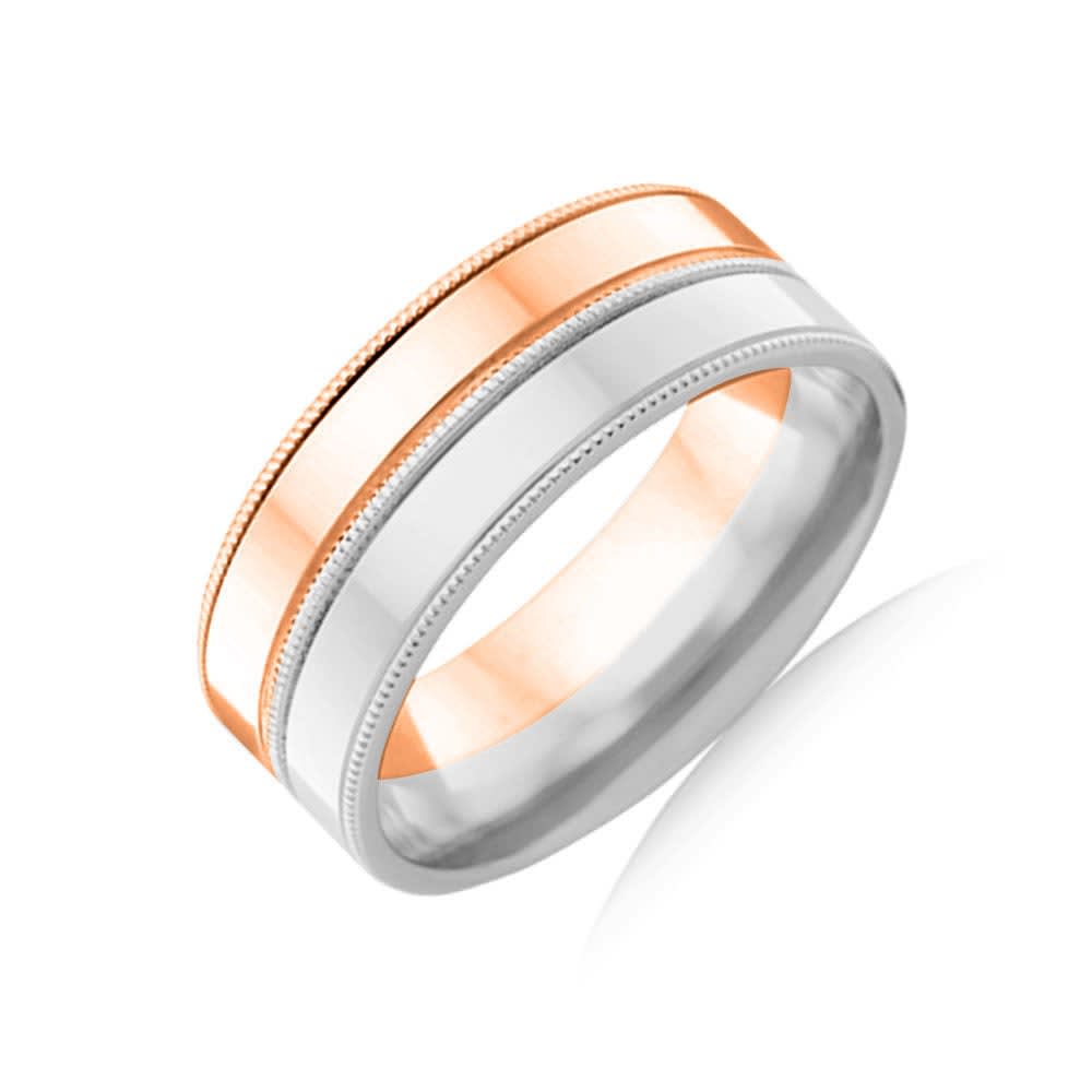 Two Tone Mens Wedding Ring 2T1364