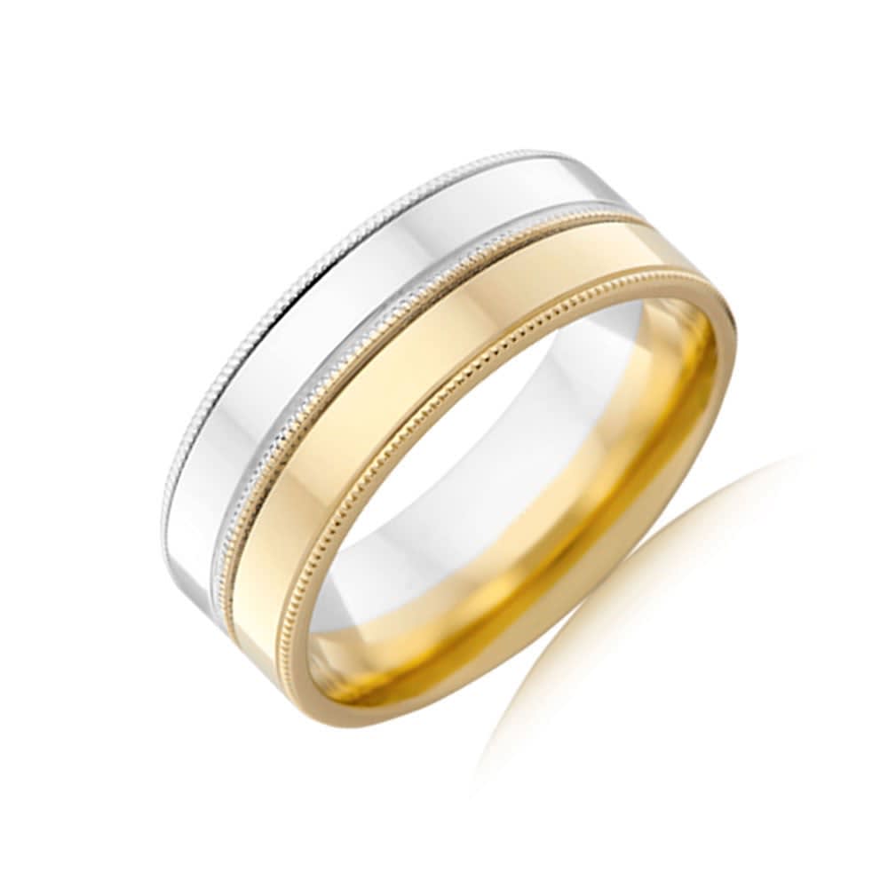 Two Tone Mens Wedding Ring 2T1364